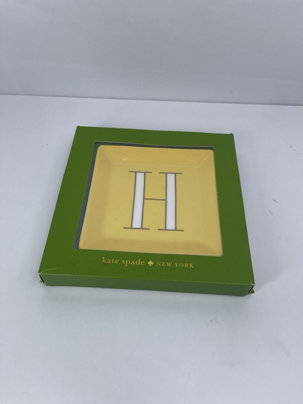 Kate Spade New York Initial H Jewelry Tray It’s Personal Yellow Trinket Dish NIB